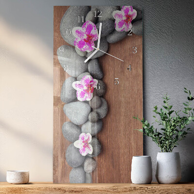 Orologio da parete verticale Pietre di orchidea