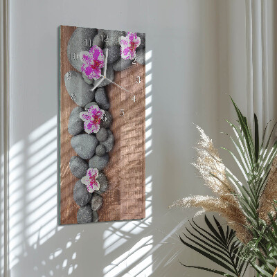 Orologio da parete verticale Pietre di orchidea
