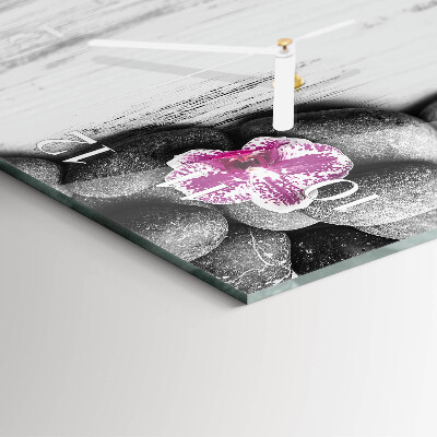 Verticale orologio in vetro Pietre di orchidea