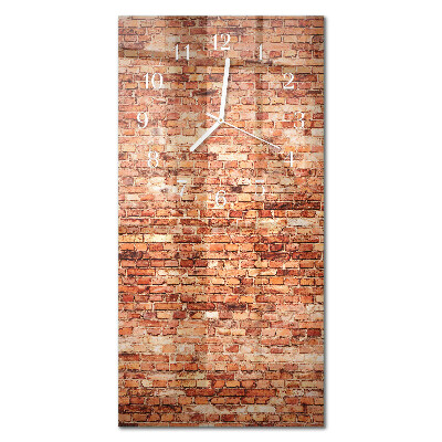 Verticale orologio in vetro Muro di mattoni