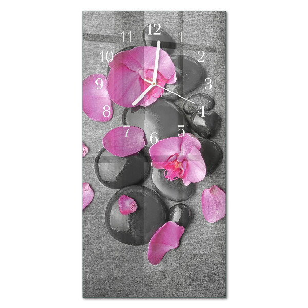 Orologio da parete verticale Pietre di orchidea