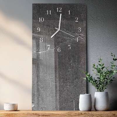 Verticale orologio in vetro Muro di pietra
