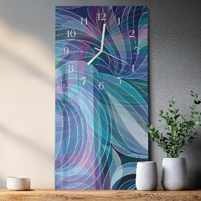Verticale orologio in vetro Astrazione