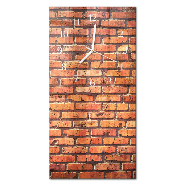 Verticale orologio in vetro Muro di mattoni