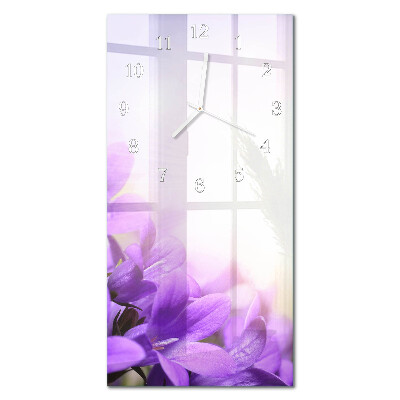 Orologio da parete verticale Fiori viola