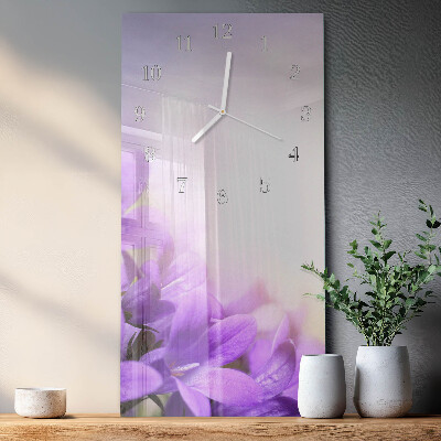 Orologio da parete verticale Fiori viola