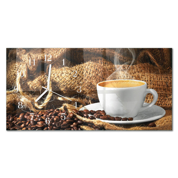 Orizzontale orologio con stampa Chicchi di caffè