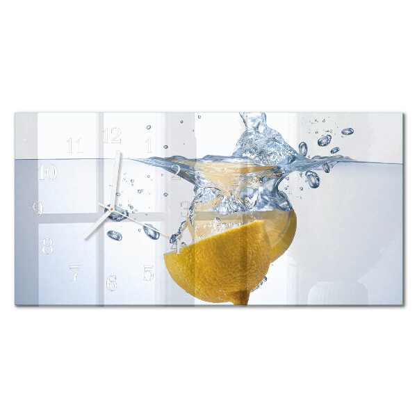 Orizzontale orologio con stampa Una fetta di limone in acqua