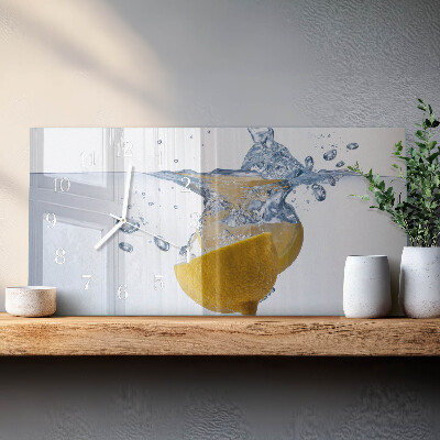 Orizzontale orologio con stampa Una fetta di limone in acqua