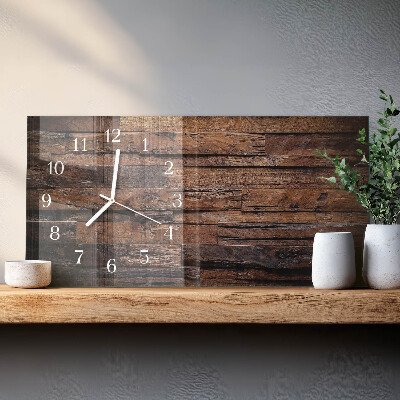 Orizzontale orologio in vetro Legno naturale