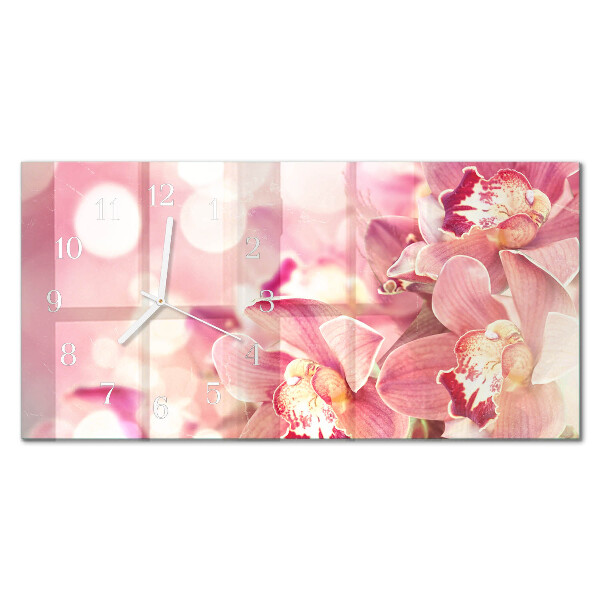 Orologio da parete orizzontale Orchidee