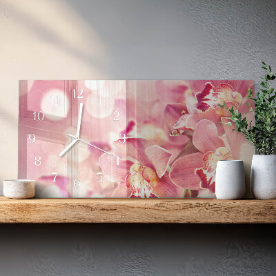 Orologio da parete orizzontale Orchidee