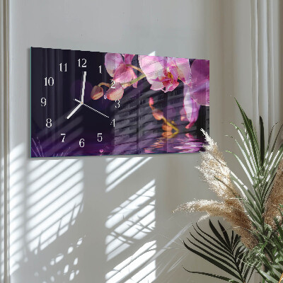 Orizzontale orologio con stampa Orchidea orchidea