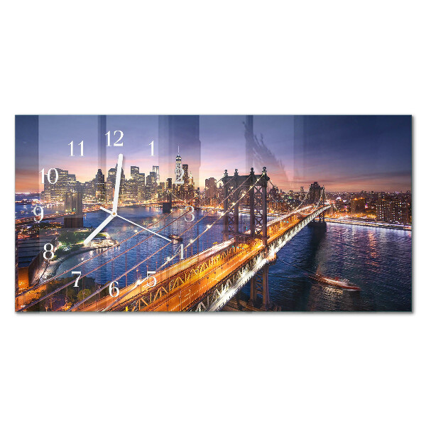 Orizzontale orologio in vetro New York