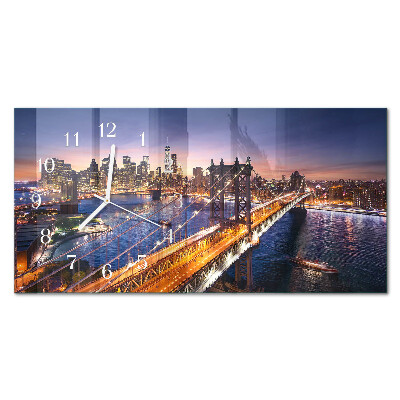 Orizzontale orologio in vetro New York