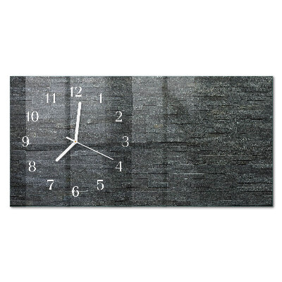 Orizzontale orologio in vetro Pietra di ardesia