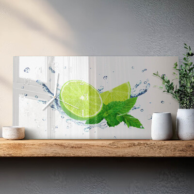 Orologio da parete orizzontale Limone con menta