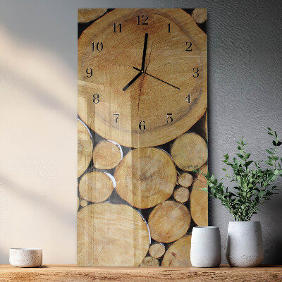 Orologio verticale in vetro Legna