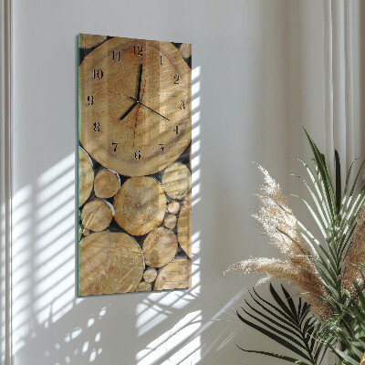 Orologio verticale in vetro Legna