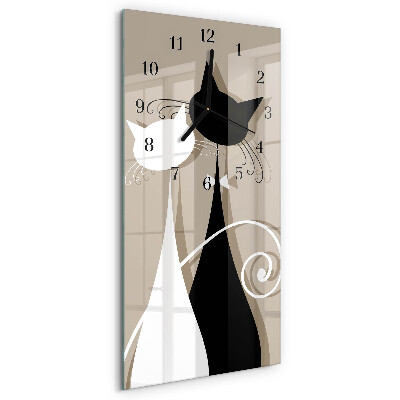 Verticale orologio con stampa Gatti