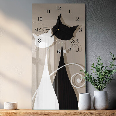 Verticale orologio con stampa Gatti