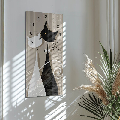 Verticale orologio con stampa Gatti