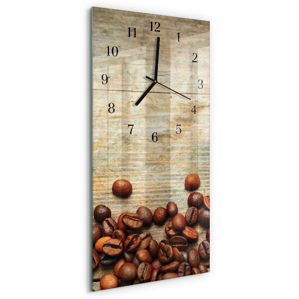 Orologio verticale Legno con chicchi di caffè