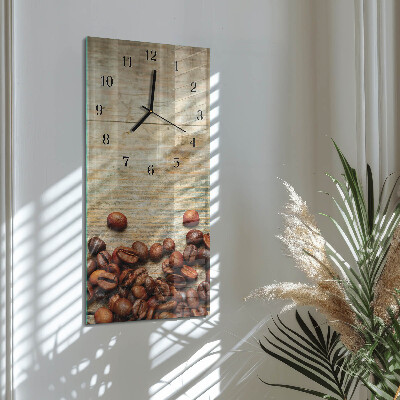 Orologio verticale Legno con chicchi di caffè
