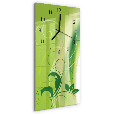 Verticale orologio da parete Motivo floreale