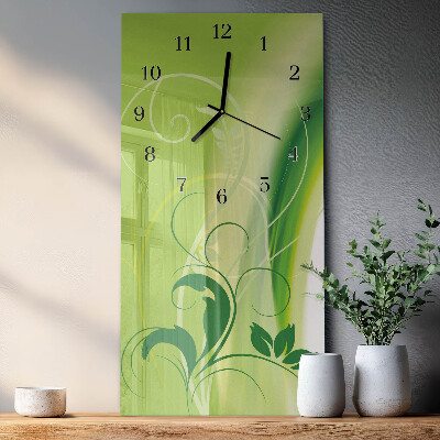 Verticale orologio da parete Motivo floreale