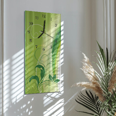 Verticale orologio da parete Motivo floreale