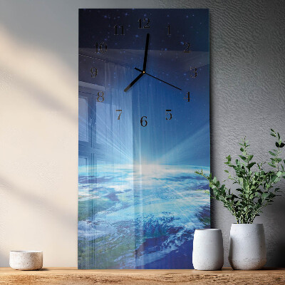 Orologio verticale in vetro L'universo della Terra