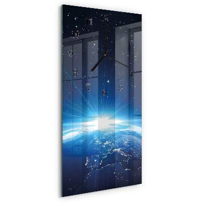 Verticale orologio con stampa L'universo della Terra