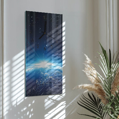 Verticale orologio con stampa L'universo della Terra