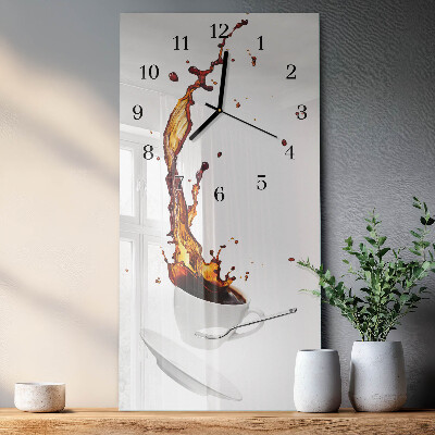 Orologio verticale in vetro Caffè