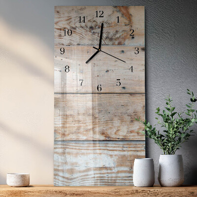 Orologio verticale in vetro Legna