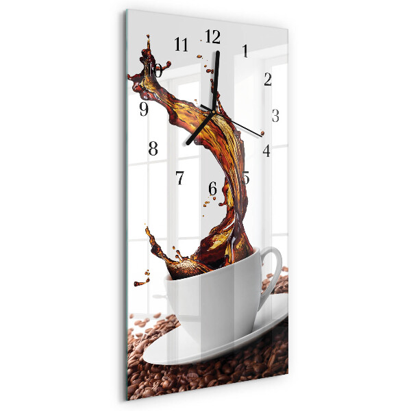 Verticale orologio con stampa Una tazza di caffè