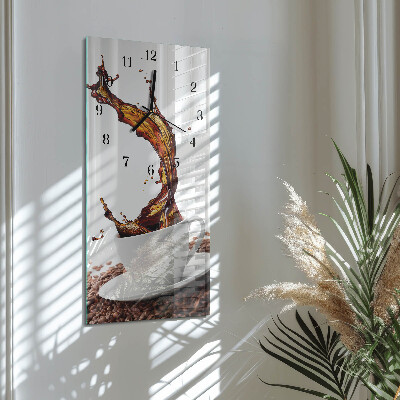 Verticale orologio con stampa Una tazza di caffè