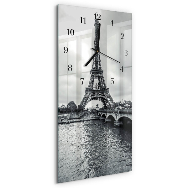Verticale orologio con stampa Vista della Torre Eiffel