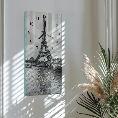 Verticale orologio con stampa Vista della Torre Eiffel