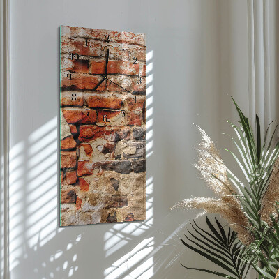 Verticale orologio con stampa Muro di mattoni