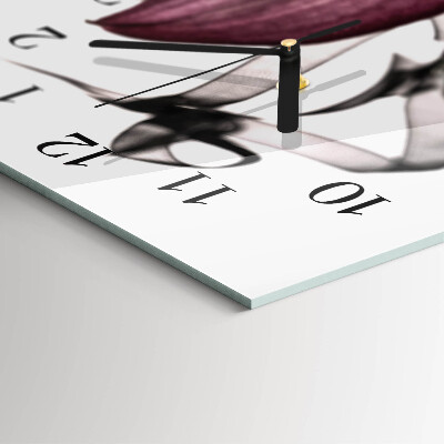 Verticale orologio con stampa Orchidea