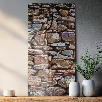 Verticale orologio con stampa Muro di pietra