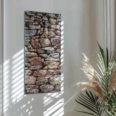 Verticale orologio con stampa Muro di pietra