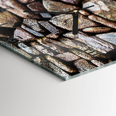 Verticale orologio con stampa Muro di pietra