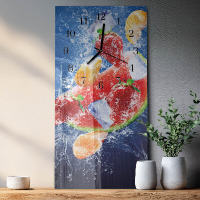 Orologio verticale in vetro Frutta