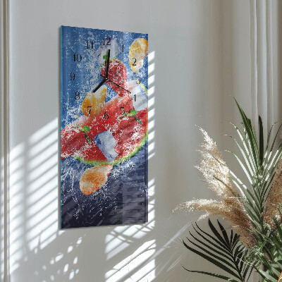 Orologio verticale in vetro Frutta
