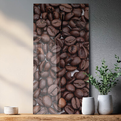 Orologio verticale in vetro Chicchi di caffè