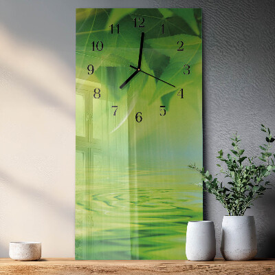 Verticale orologio da parete Foglie
