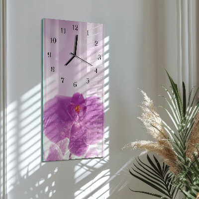 Verticale orologio con stampa Orchidea